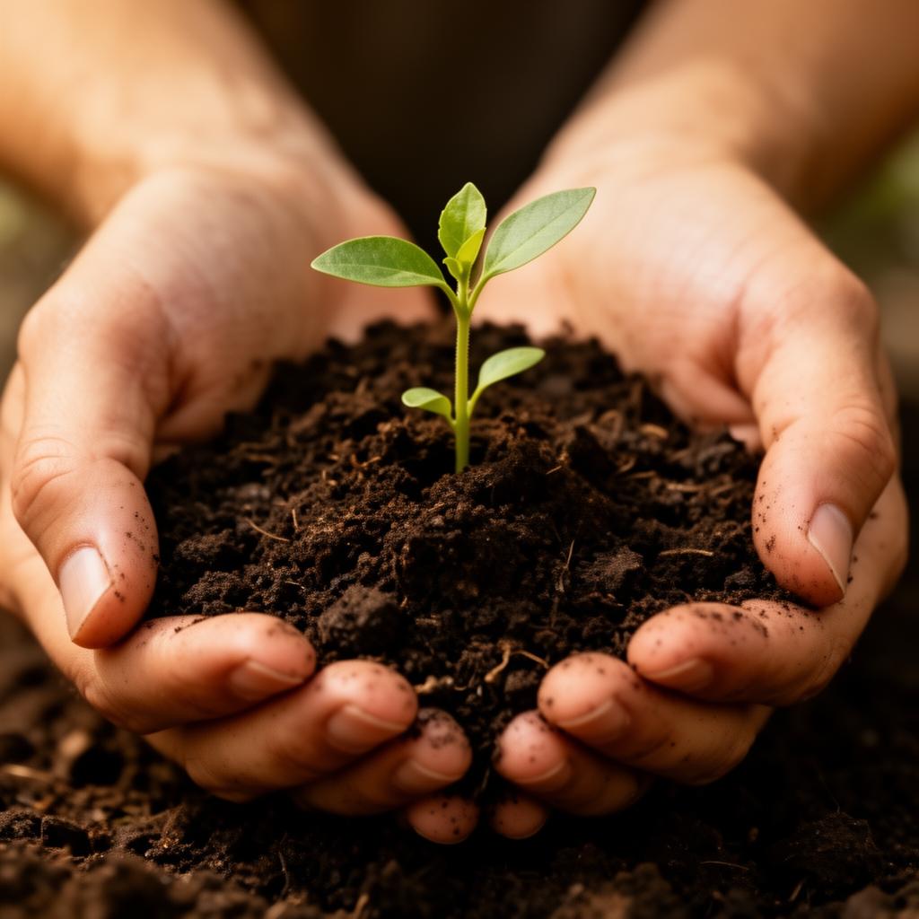 Hands in soil